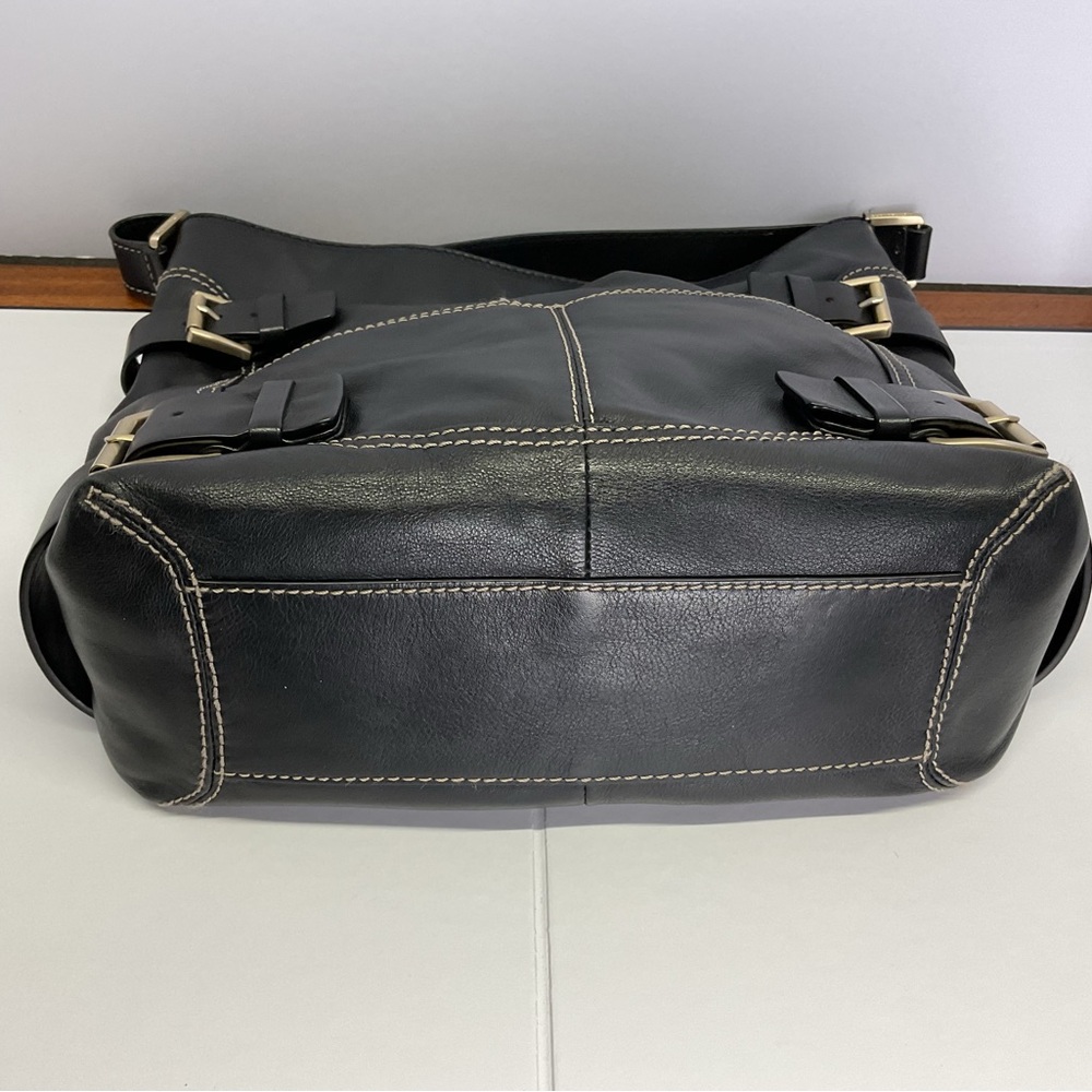 Michael Kors Black Shoulder Bag with Buckle Accents - Picture 9 of 11